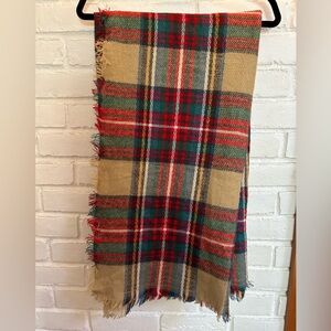 Plaid blanket scarf